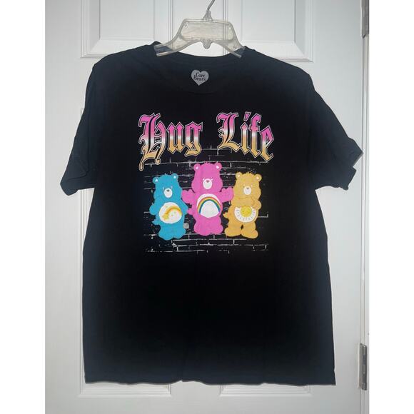 Mad Engine Care Bears Hug Life Black T-Shirt Men's Unisex Size Large L - Picture 4 of 8